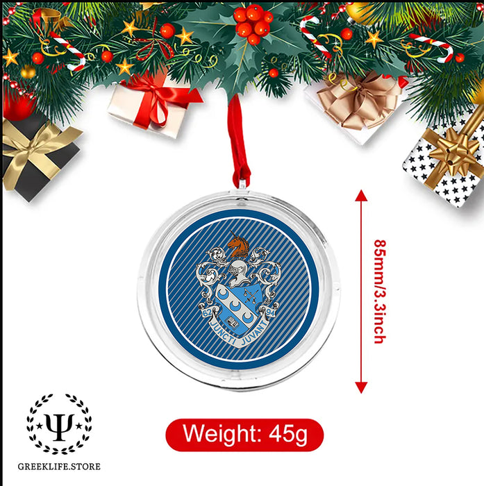 Theta Xi Christmas Reversible Flat Round Ornament