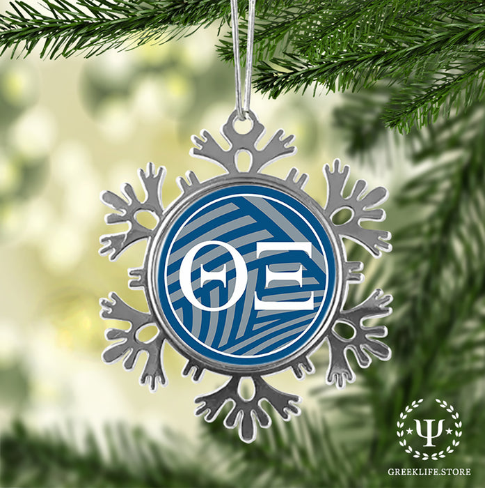 Theta Xi Christmas Ornament - Snowflake Metal