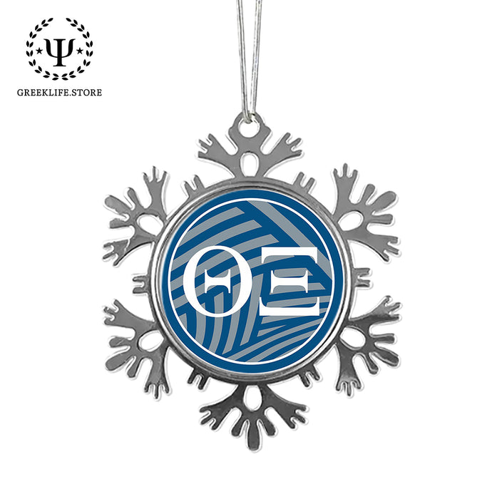Theta Xi Christmas Ornament - Snowflake Metal