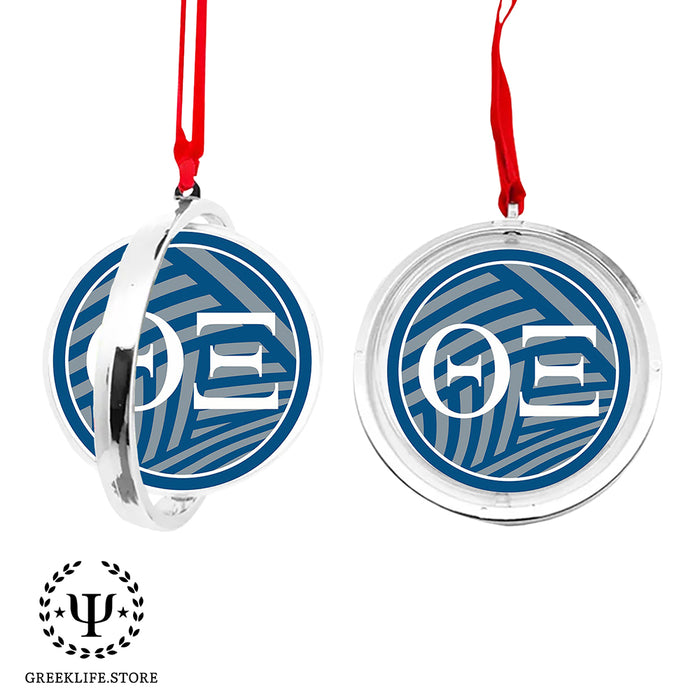 Theta Xi Christmas Reversible Flat Round Ornament
