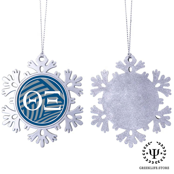 Theta Xi Christmas Ornament - Snowflake Metal