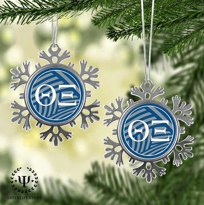 Theta Xi Christmas Ornament - Snowflake Metal