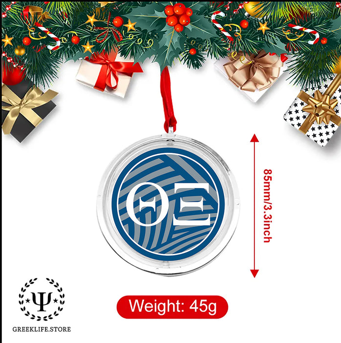 Theta Xi Christmas Reversible Flat Round Ornament