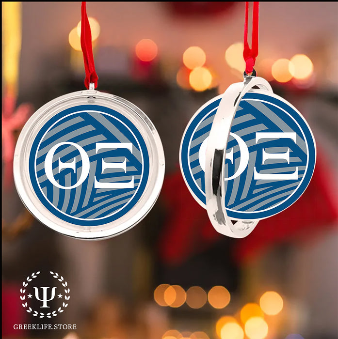 Theta Xi Christmas Reversible Flat Round Ornament