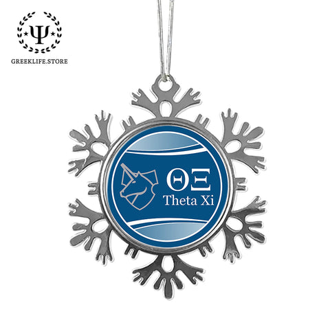 Theta Xi Christmas Ornament - Snowflake Metal