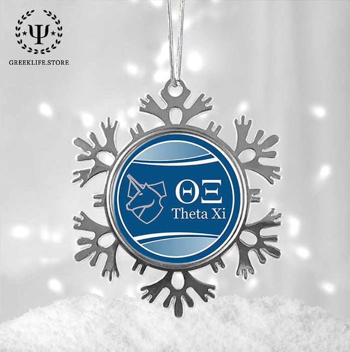 Theta Xi Christmas Ornament - Snowflake Metal