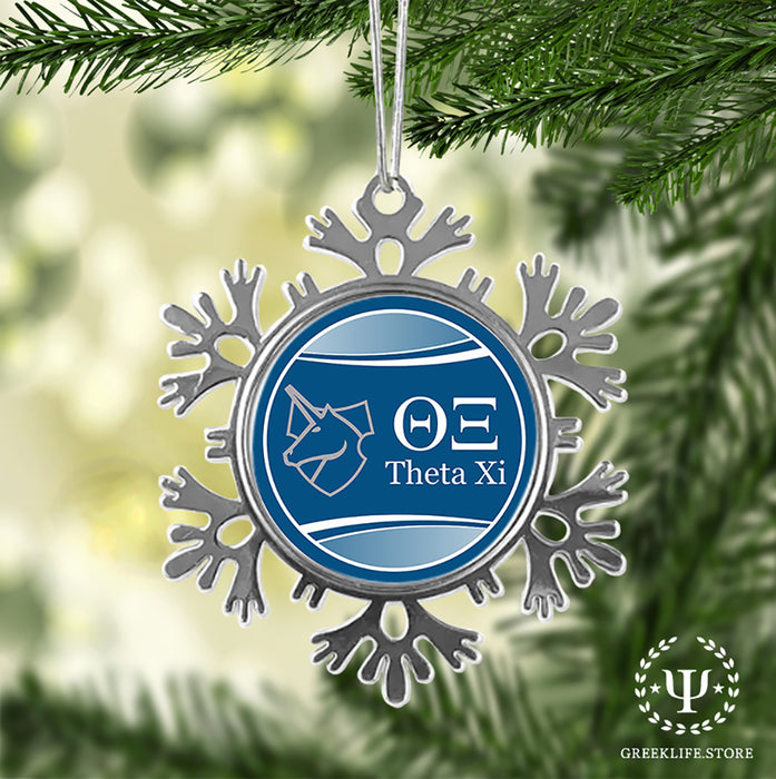 Theta Xi Christmas Ornament - Snowflake Metal