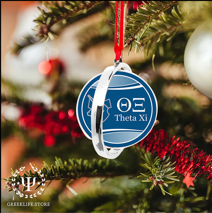 Theta Xi Christmas Reversible Flat Round Ornament