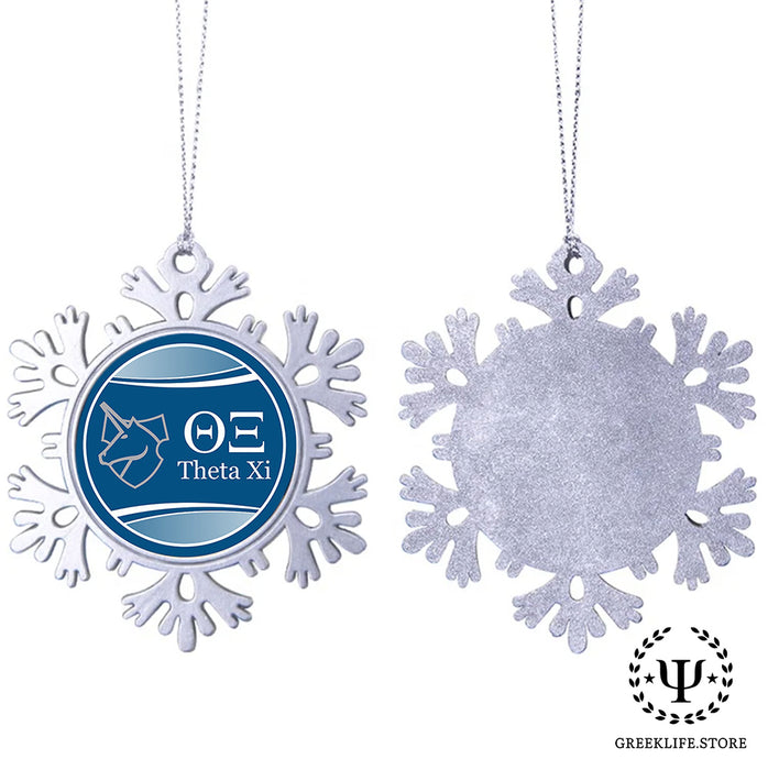 Theta Xi Christmas Ornament - Snowflake Metal