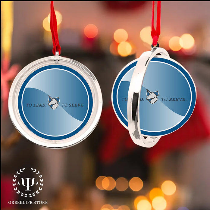 Theta Xi Christmas Reversible Flat Round Ornament