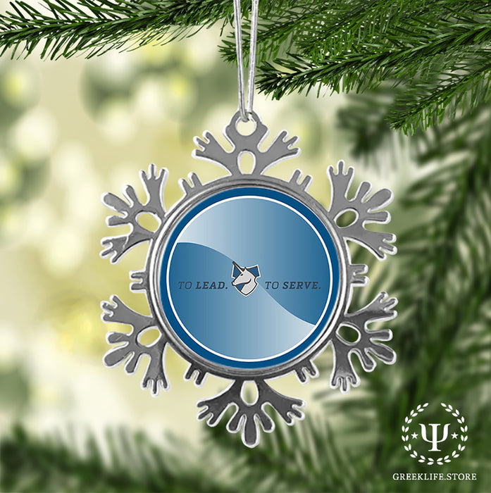 Theta Xi Christmas Ornament - Snowflake Metal