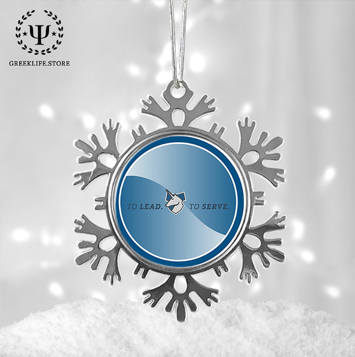 Theta Xi Christmas Ornament - Snowflake Metal