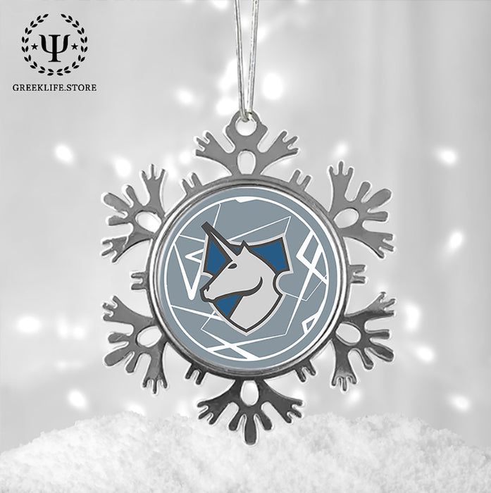 Theta Xi Christmas Ornament - Snowflake Metal