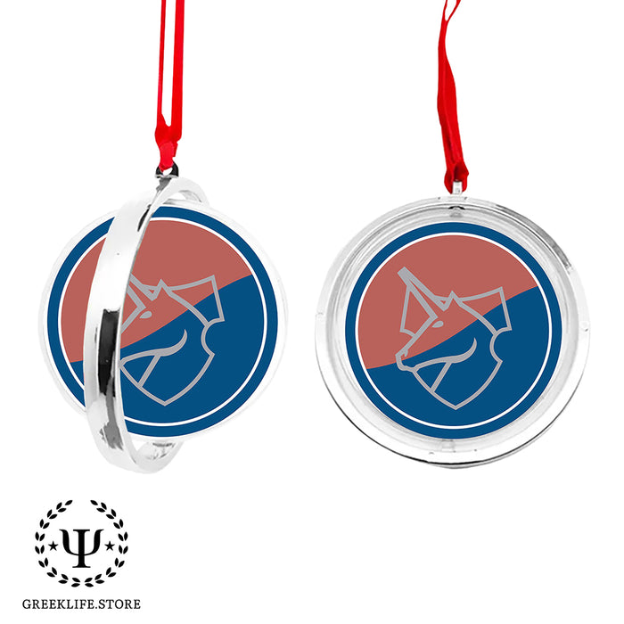 Theta Xi Christmas Reversible Flat Round Ornament