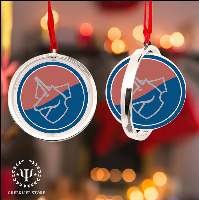 Theta Xi Christmas Reversible Flat Round Ornament