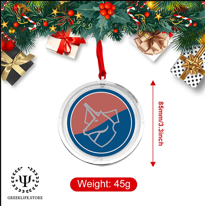 Theta Xi Christmas Reversible Flat Round Ornament