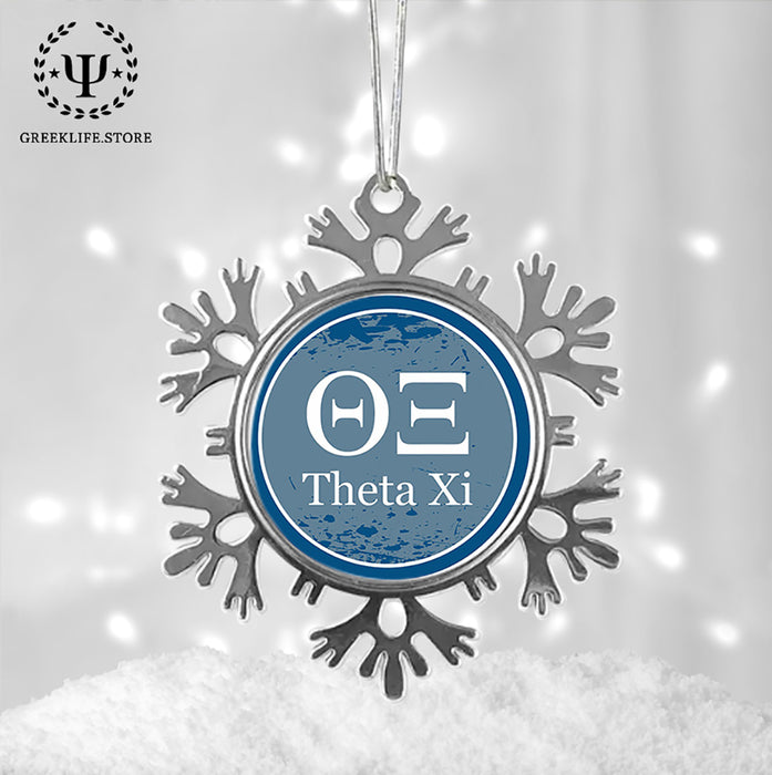 Theta Xi Christmas Ornament - Snowflake Metal