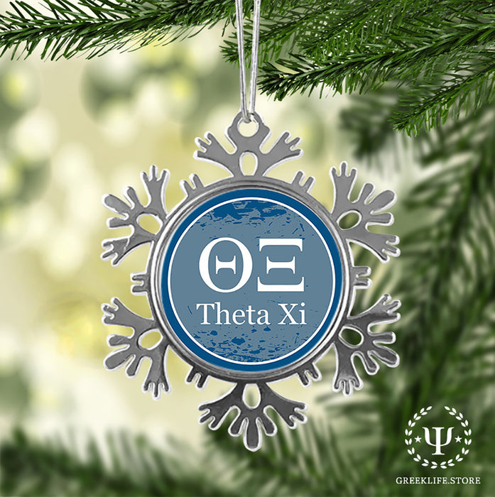 Theta Xi Christmas Ornament - Snowflake Metal