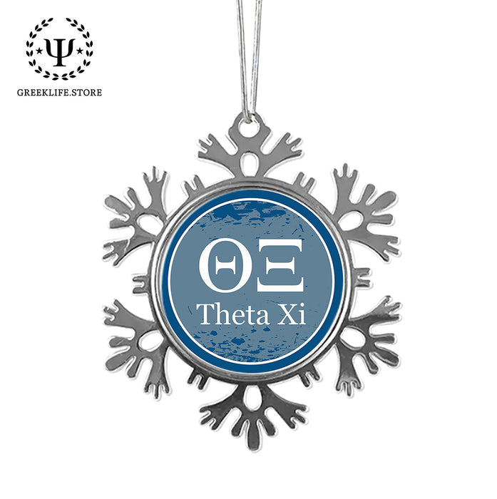 Theta Xi Christmas Ornament - Snowflake Metal