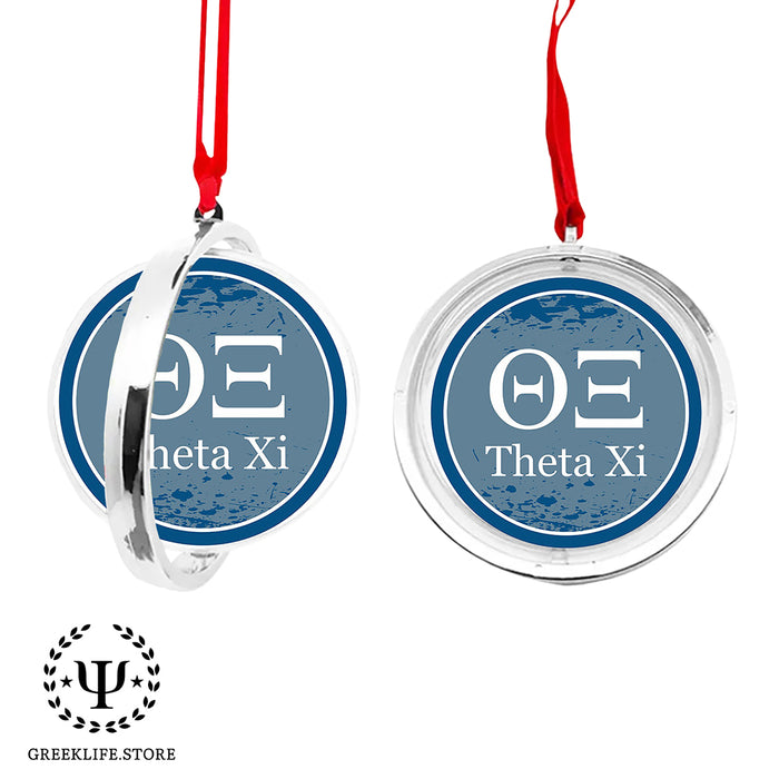 Theta Xi Christmas Reversible Flat Round Ornament