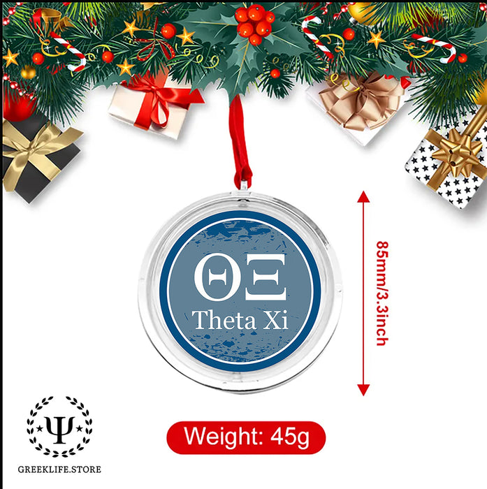 Theta Xi Christmas Reversible Flat Round Ornament