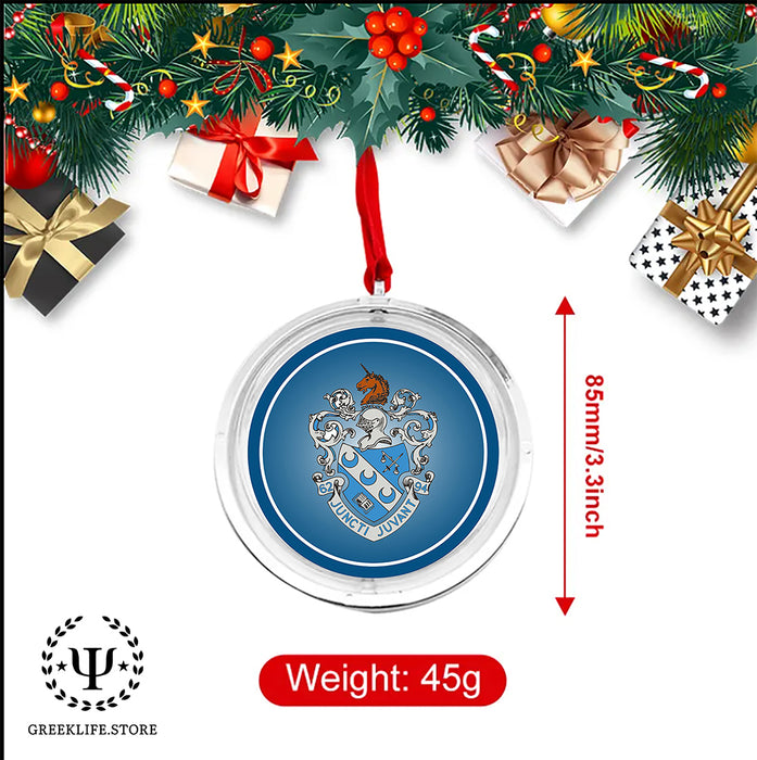 Theta Xi Christmas Reversible Flat Round Ornament