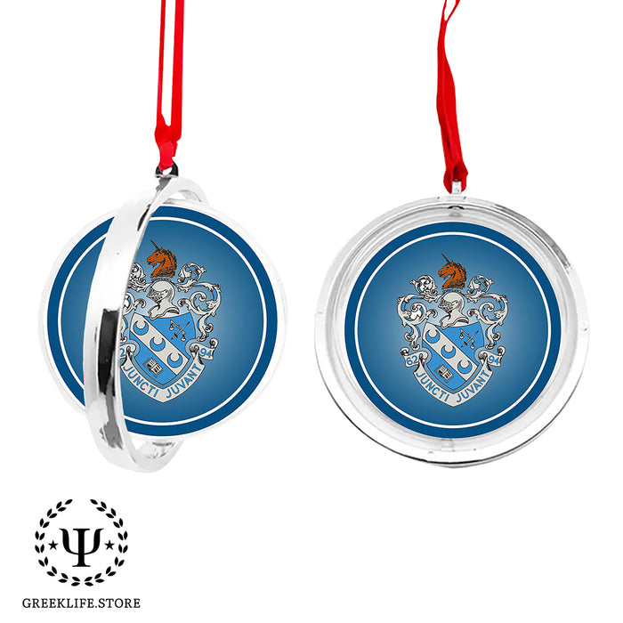 Theta Xi Christmas Reversible Flat Round Ornament