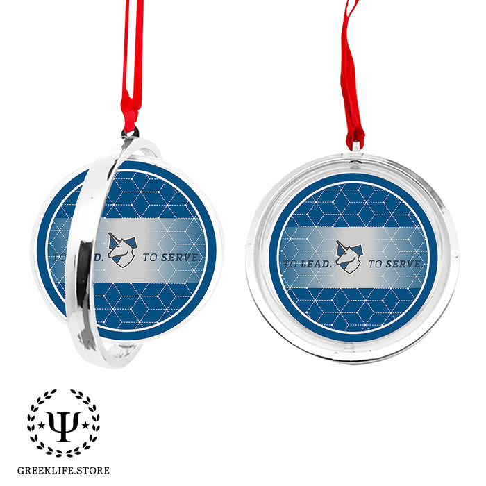 Theta Xi Christmas Reversible Flat Round Ornament