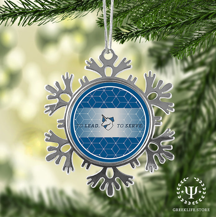 Theta Xi Christmas Ornament - Snowflake Metal
