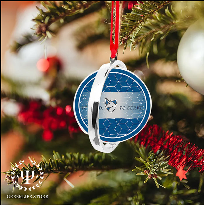 Theta Xi Christmas Reversible Flat Round Ornament