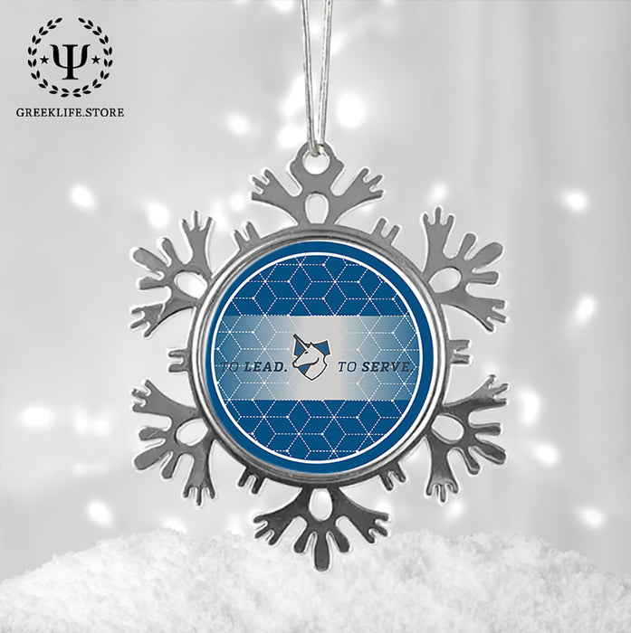 Theta Xi Christmas Ornament - Snowflake Metal