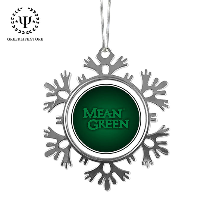 University of North Texas Christmas Ornament - Snowflake Metal