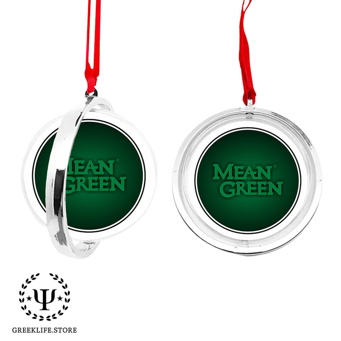 University of North Texas Christmas Reversible Flat Round Ornament