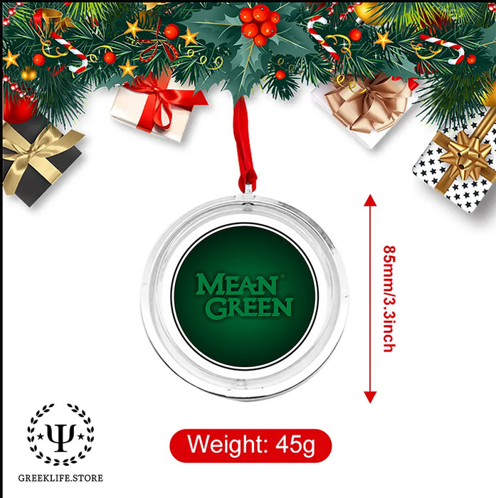 University of North Texas Christmas Reversible Flat Round Ornament