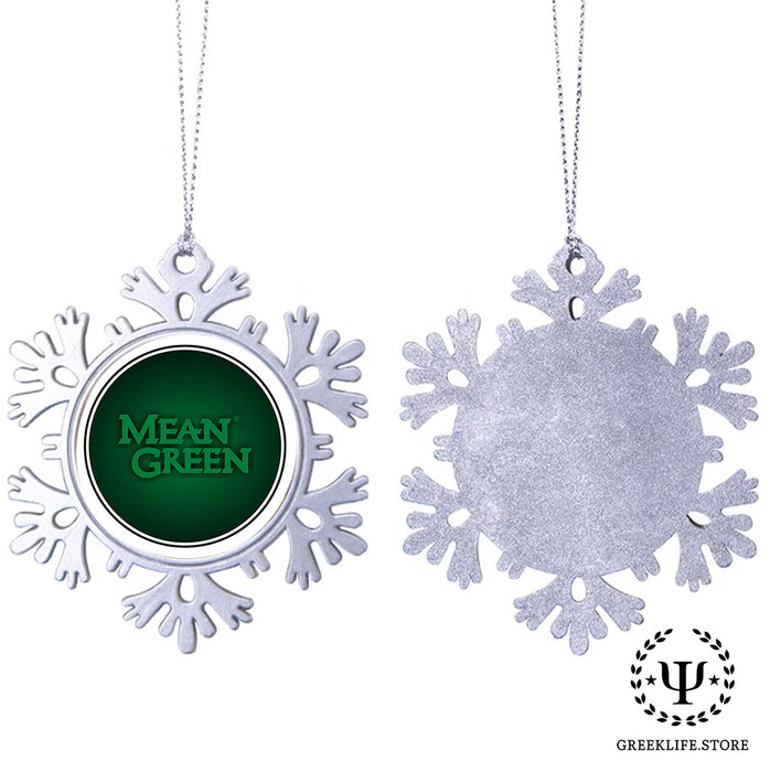 University of North Texas Christmas Ornament - Snowflake Metal
