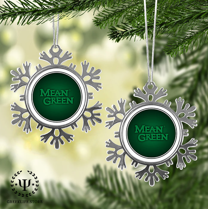 University of North Texas Christmas Ornament - Snowflake Metal