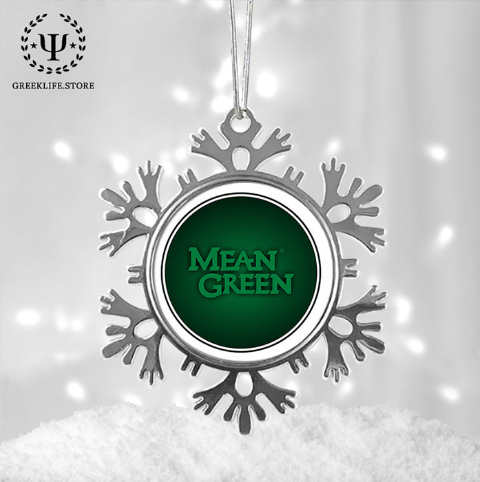 University of North Texas Christmas Ornament - Snowflake Metal