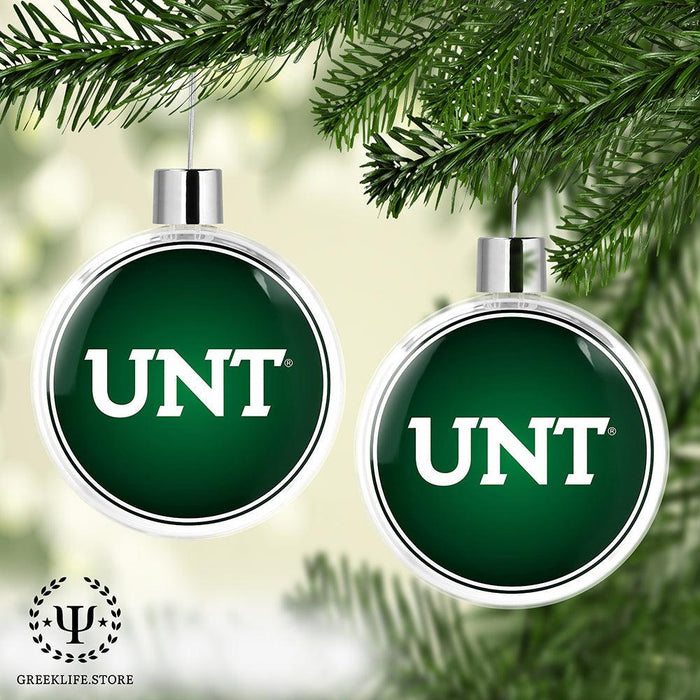 University of North Texas Christmas Ornament Flat Round