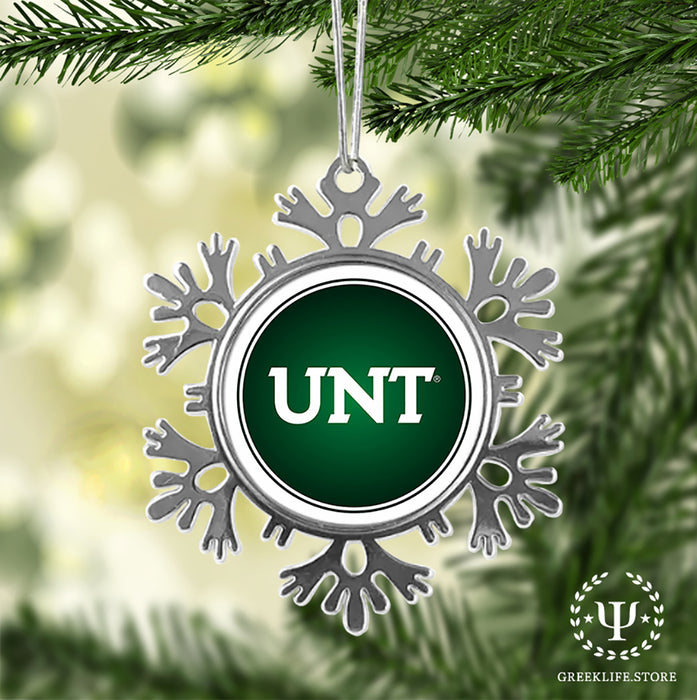 University of North Texas Christmas Ornament - Snowflake Metal