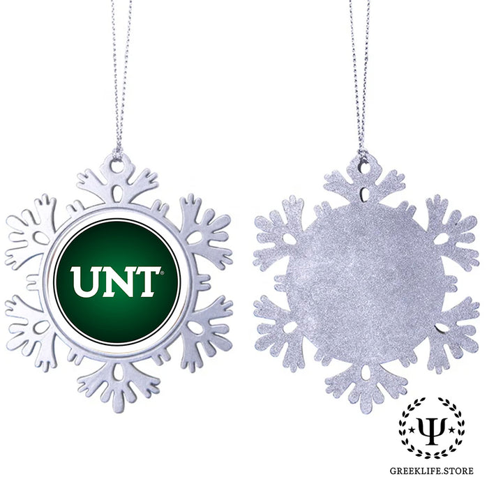 University of North Texas Christmas Ornament - Snowflake Metal