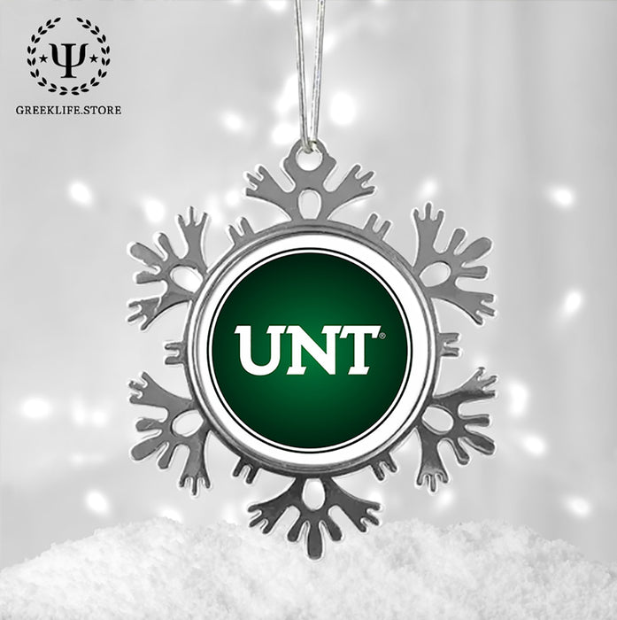 University of North Texas Christmas Ornament - Snowflake Metal