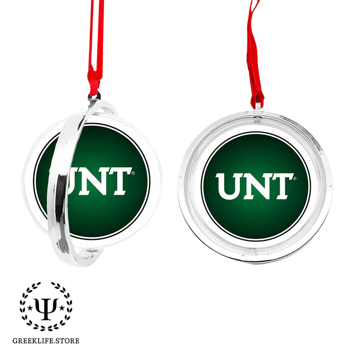 University of North Texas Christmas Reversible Flat Round Ornament