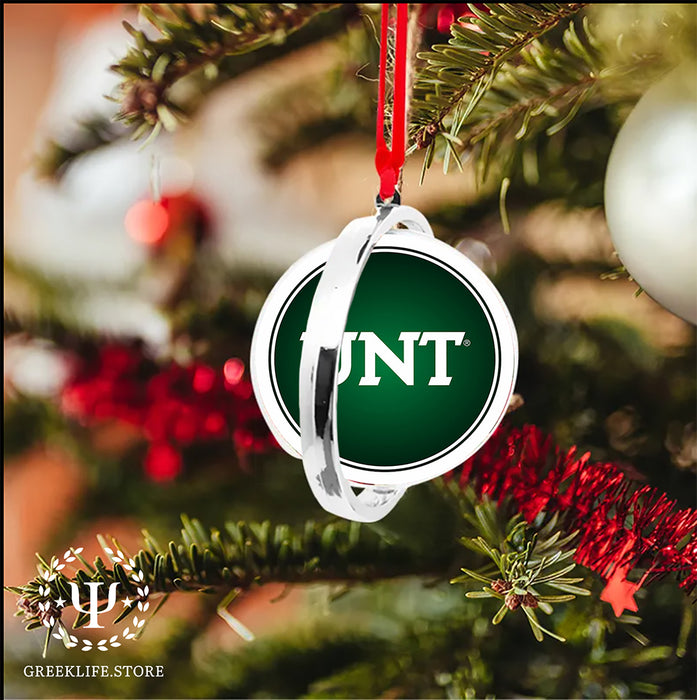 University of North Texas Christmas Reversible Flat Round Ornament