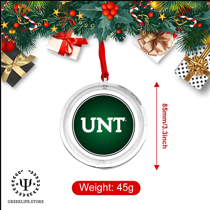 University of North Texas Christmas Reversible Flat Round Ornament