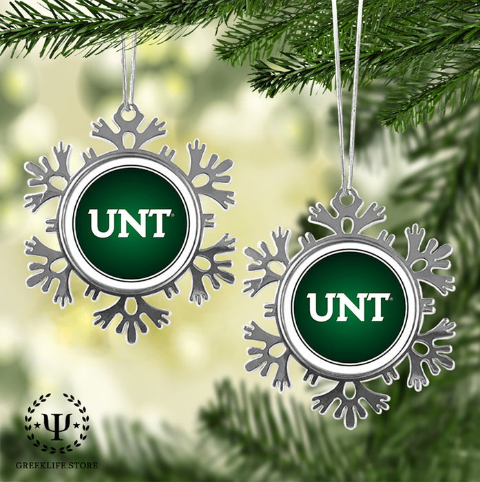 University of North Texas Christmas Ornament - Snowflake Metal