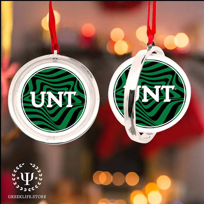 University of North Texas Christmas Reversible Flat Round Ornament