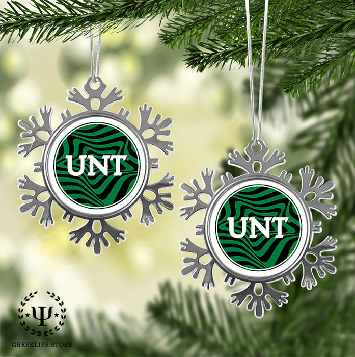 University of North Texas Christmas Ornament - Snowflake Metal