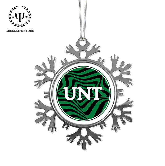 University of North Texas Christmas Ornament - Snowflake Metal
