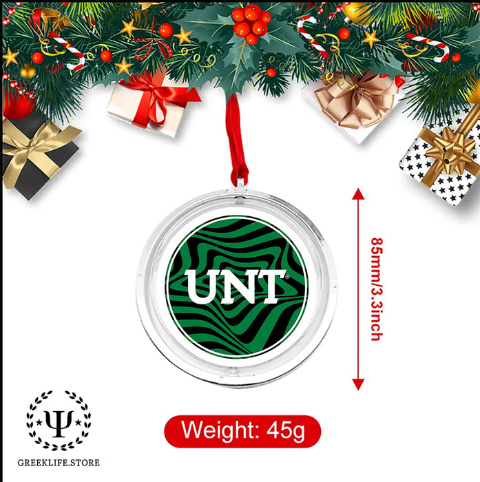 University of North Texas Christmas Reversible Flat Round Ornament