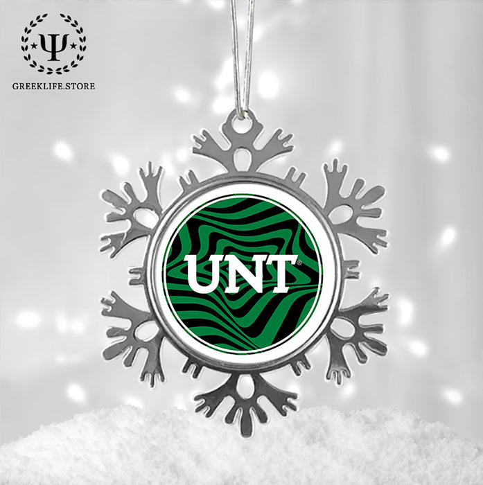 University of North Texas Christmas Ornament - Snowflake Metal